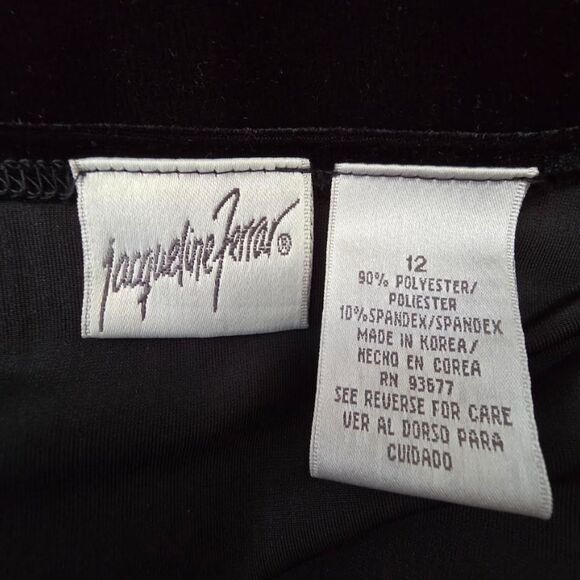 Jacqueline Ferrar VTG 90s Velour Mini Dress Black Whimsygoth Party Sz 12 - Picture 8 of 10